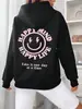 Sudadera happymind Sudadera con capucha europea y americana Sudadera lisa con letras Sudadera Oversize