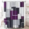 Cortina de ducha impermeable y a prueba de moho, Cortina de ducha impermeable geométrica, Lavable a máquina, Cortina de baño simple de poliéster, Cortina divisoria plegable para baño