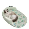 Cama para Gato com Estampa de Desenho Animado e Almofada de Látex, Adequada para Gatos Ragdoll e Cachorros Teddy de Porte Pequeno a Médio, Cama Refrescante para Gato de Sono Profundo Tapete para Animal de Estimação