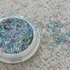 Tiras de Cebolleta Láser Hechas a Mano Flotantes Cáñamo Cristal Epoxi Pintura Láser de Siete Colores Escamas Doradas Brillo Adornos Tiras Largas Pequeñas