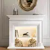 Chimenea Decorativa de Madera Maciza Francesa Gabinete Estilo Americano Chimenea Electrónica Llama Simulada Sala de Estar Arte para el Hogar Gabinete de Exhibición para la Entrada