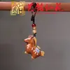 Llavero Caballo Mecedora de Sándalo Yiming Xianyuan Madera Arcoíris Creativa Año del Caballo del Zodiaco Colgante para Cadena de Teléfono Encanto para Bolso