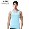 Chaleco de seda de hielo sin costuras personalizado para hombre, camiseta de verano ajustada sin mangas con cuello redondo, ropa interior deportiva con hombros anchos