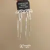 Pendientes de Plata "Seda de Luz de Luna" con Borla y Lazo Súper Hada, Estilo Coreano Fresco Dulce Largos de Doble Uso