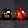 Venta al por mayor del fabricante Cuentas de Ágata Roja y Negra Flor de Loto con Estampado Dorado, Accesorios para Joyería DIY