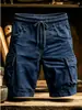Em Estoque Transfronteiriço Masculino Verão Novo Vintage Multi-Bolsos Shorts Moda Tendência Solto Casual Shorts Cargo