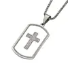 Amazon nueva joyería moda punk Diamante Cruz collar militar acero de titanio colgante masculino fabricantes stock