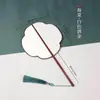 Abanico de Caligrafía con Espacio en Blanco para Escribir, Abanico Pintado a Mano por Ambos Lados, Estilo Hanfu, Estilo Antiguo, Abanico con Borla, Arte de Bambú