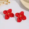 Pendientes de Flor Pintados con Spray de Colores Populares de Venta Caliente Transfronterizos, Personalizados, Dulces y Versátiles, Pétalos de Dama de Nicho