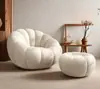 Sillón Sofá Perezoso de Calabaza, Sillón Reclinable de Algodón Comprimido al Vacío Sofá de Ocio con Reposapiés