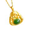 Colgante Buda Sonriente de Oro Arena Vietnamita Blanco Joyería Pura Collar para Mujer Collar de Boda Joyería de Boda Artículo Artesanal para Madre