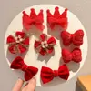 Accesorios Rojos para el Cabello para Niñas durante el Año Nuevo Chino, Pinzas para el Cabello para Niños, Pinzas para Flequillo, Pasadores para Niñas Pequeñas, Pinzas para el Cabello de Año Nuevo para Bebés