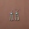 Novos Brincos de Tendência Nacional Estilo Chinês Estilo Antigo para Mulheres, Brincos Longos com Franja de Prata Xizang Estilo Palácio Retro, Joias para Orelha Estilo Étnico
