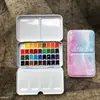Kit de Tintas Aquarela 24 Cores 36 Cores Tinta Sólida para Nail Art Iniciantes Kit Inicial de Pintura Portátil Atacado