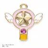Múltiplos estilos de esmalte rosa pingente DIY acessórios para joias feitas à mão liga pequenos pingentes brincos acessórios de orelha pingentes de colar materiais