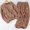 Conjunto Cálido de Hada 2026 Forro Polar Coral Ropa de Casa Pijama Engrosado Corte Holgado Se Puede Usar Afuera