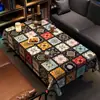 Mantel de Mesa para Restaurante Estilo Étnico, Impermeable, Resistente al Aceite, No Lavable, Lujo Ligero, Ambiente de Alta Gama, Rectangular, Barra, Hotel, Mantel para Mesa de Té
