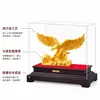 Adorno de Águila Dorada de Terciopelo con Cubierta Acrílica para Decoración de Oficina y Hogar, Decoración Artesanal Atractora de Riqueza al por Mayor