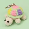 Chaveiro de Tartaruga Fofo Feito à Mão Mini Tartaruga Pingente de Crochê de Lã Criativo Pingente para Bolsa Chave de Carro