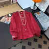 Garantía de Calidad Cómoda Seda Nuevo Estilo Chino Estilo Nacional Camisa Mujer Primavera Otoño Holgado Adelgazante Top Tostado Ropa Formal Boda