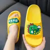 Chinelos de Verão Infantis, Slip-ons Abertos de Dinossauro de Desenho Animado para Meninos, Sandálias Antiderrapantes Pai-Filho para Meninas