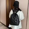 K-Style 2024 Bolsa de Penas Nova Moda Outono e Inverno Bolsa Feminina Bolsa Escolar Casual Mochila Feminina de Algodão Espacial