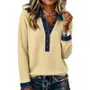 2026 Outono/Inverno Loja Independente Amazon Transfronteiriça Camisa Polo Feminina com Estampa Única e Manga Longa Waffle