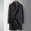 Abrigo de Lana Doble Cara para Hombre, Gabardina de Lana Cruzada para Otoño e Invierno con Forro Desmontable de Pluma de Ganso, Abrigo de Lana Cálido para Jóvenes