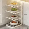 Estante Multifuncional para Preparación de Alimentos de Cocina, Plato Lateral y Estante de Almacenamiento de Platos, Estante de Múltiples Niveles para Frutas y Verduras en Encimera del Hogar