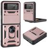 Funda Protectora Plegable para Teléfono Móvil Z Flip3 con Ventana Deslizable y Soporte de Anillo Magnético Carcasa Sergeant Ventana Deslizable Adecuada para Zflip4
