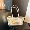Bolsa de Playa Casual de Verano 2026 Bolso Tejido Bolso Cubo de Nicho de Verano Bolso de Mano para Vacaciones en la Costa Bolso de Hombro