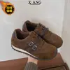Zapatos de Entrenamiento Alemanes Estilo Retro Piel Genuina Zapatos de Mujer Zapatos de Algodón Cálido con Terciopelo Nuevo Estilo 2026 Otoño Invierno Zapatos Deportivos Casuales