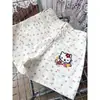 Shorts de Mezclilla Vintage con Lazo y Estampado de Cerezas Seleccionados Cuidadosamente para Mujer, Nuevo Estilo Verano 2026, Pantalones Cortos Anchos Bordados de Gato KT