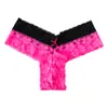 Fornecimento de Comércio Exterior Nova Renda Colorida Roupa Íntima Feminina Macia Respirável Sexy Algodão na Virilha Tanga de Cintura Baixa Calcinhas