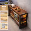 Estante de suelo multicapa para barra de bar, mesa estrecha con estantes, mesa de comedor, mesa divisoria para sala de estar, mesa larga simple de ocio para balcón
