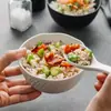 Cuenco de arroz de cerámica, diseño creativo para uso doméstico, cuenco para ramen, nuevo estilo 2026, cuenco para postre, cuenco individual, elegante cuenco para ensalada