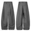 Pantalones de vestir plisados en diagonal, ligeramente curvos y de pierna ancha para hombre, nuevo estilo de verano, casual de negocios formal, estilo maduro, pantalones largos hasta el suelo para mujer, modernos