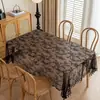 Mantel de borla estilo alemán, mantel rectangular para comedor con encaje, cubierta para mesa de café, cubierta para escritorio del hogar, estilo pastoral