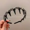 Diadema de Dientes Brillante con Diamantes y Perlas de Lujo Ligero Moda Pasador Alto de Corona Exquisito de Gama Alta Versátil Accesorio para el Cabello con Dientes Nuevo