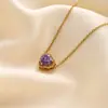 Estilo Coreano Acero Inoxidable Collar Estrella de Amor Femenino Alas de Ángel Moda Versátil Cadena para Clavícula Colgante de Cobre Venta al por Mayor de Fábrica