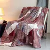 Manta impresa a rayas con patrón de diamantes para comercio exterior transfronterizo, manta temu, venta directa del fabricante, manta para siesta