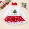 Vestido Harper de Manga Longa Estampado Ponto Vermelho para Bebê Novo de Natal Transfronteiriço Vestido de Fio Fábrica Outlet