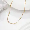 Collar Minimalista Estilo Ins Chapado en Oro de 18 Quilates Lujo Nicho Perla Cuentas de Arroz Cadena para Clavícula para Mujeres, Joyería que No se Desvanece