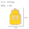 Moda DIY Experto en Baloncesto Dibujo Animado Jugador Jersey Aleación Esmalte Llavero Accesorio Joyería Pulsera Colgante