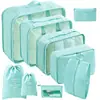 Conjunto de Armazenamento para Viagem Amazon Bolsa de Armazenamento para Viagem Conjunto de Oito Peças Bolsa de Armazenamento para Organização de Roupas de Viagem