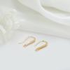 Aretes de oro real de 14k estilo simple japonés y coreano estilo ins gancho para la oreja micro incrustado circonita aretes semiacabados gancho para la oreja diy femenino venta al por mayor