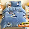Capa de Edredom Infantil de Lã de Leite Peça Única Inverno Veludo Plus Acolchoada Fleece de Coral Plush Cobertura de Colchão para Meninos de Jardim de Infância