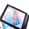 Lupa Portátil Marco Negro Superficie Suave A4 Lectura para Personas Mayores Portátil PVC Plana Página Completa Lupa Fresnel 3 Veces