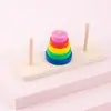 Mini Hanottamons de Madeira Conjunto Pequeno de Cinco Camadas Coluna para Crianças Meninos e Meninas Bebê Brinquedos de Educação Infantil