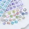 Dongzhou Cristal 8*8 Quadrado Grosso Unha Arte Diamante Mais Recente Revestido Série Sakura Alta Qualidade K9 Fundo Pontiagudo Diamante DIY Joias Acessórios